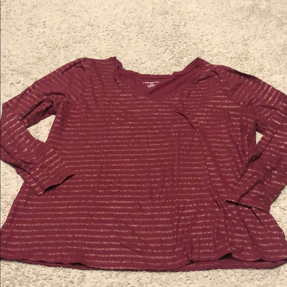 Lane Bryant Striped Long Sleeve